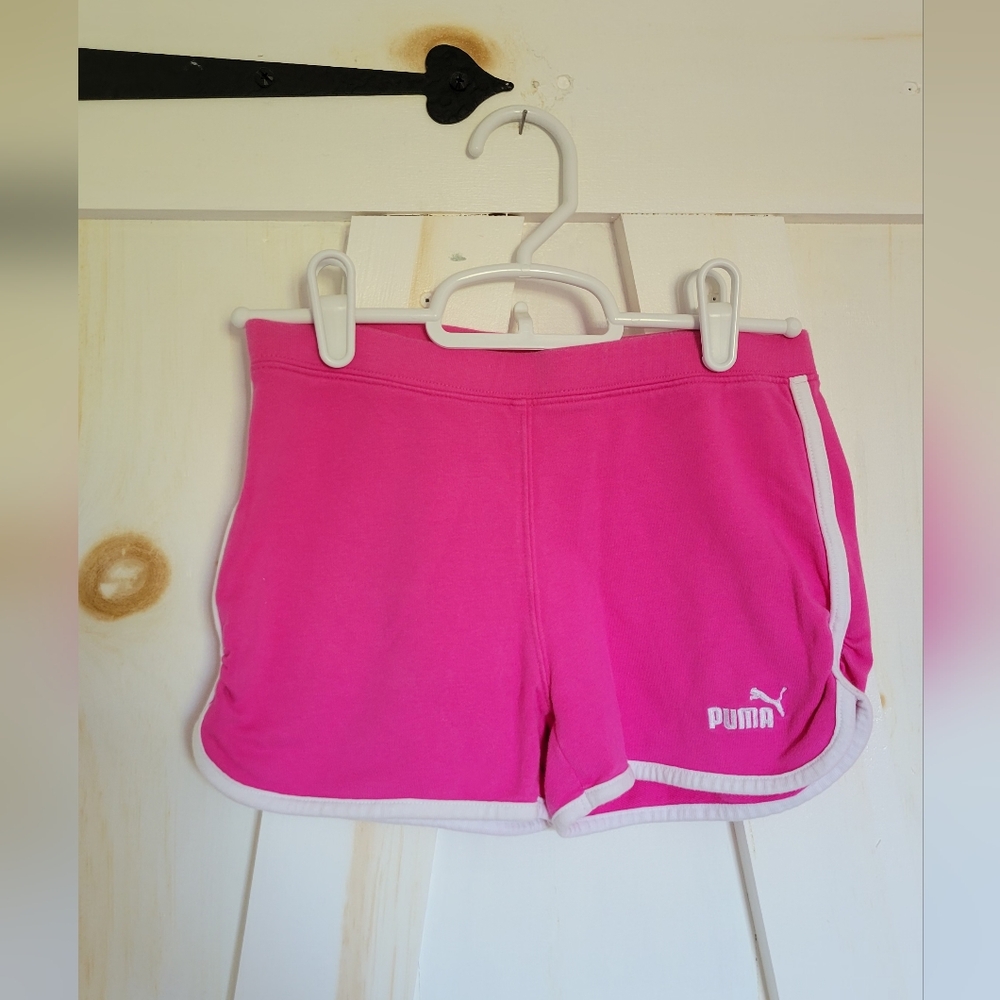 PUMA Girl's Vibrant Pink Athletic Shorts